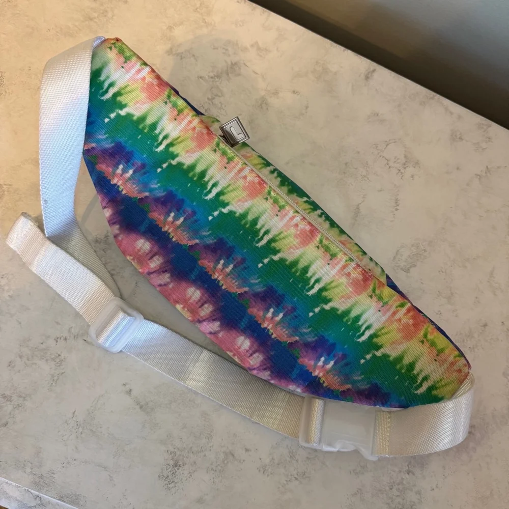Fila Unisex Fanny Pack Belt Bag, OS, Multicolor Rainbow Tie Dye - Picture 2 of 8